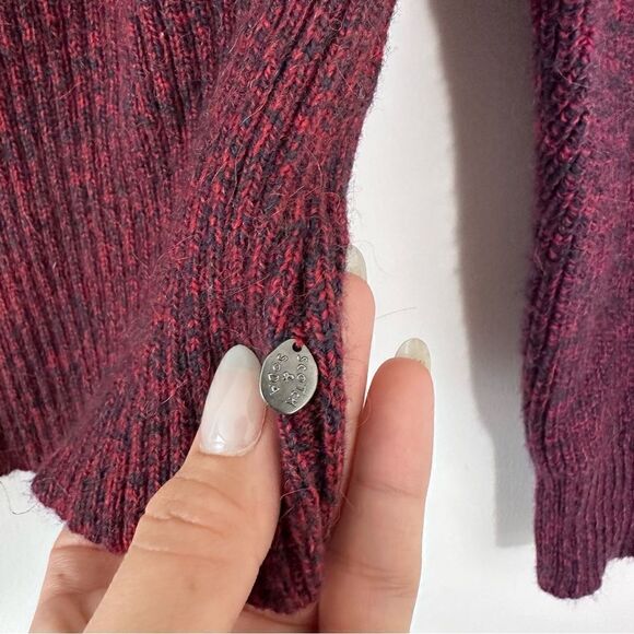 Scotch & Soda Nomadic Dreamer Lace Up Sweater in Burgundy - Picture 5 of 11